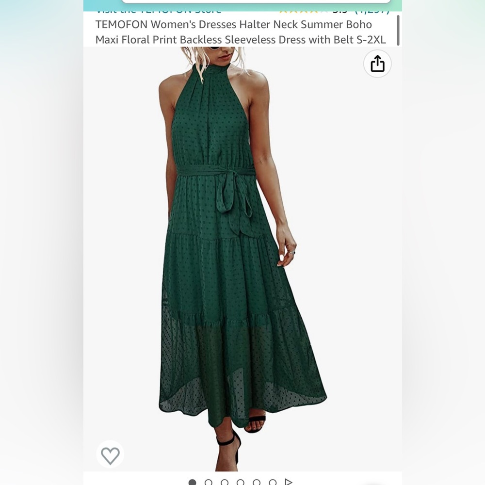 Green Halter MIDI Dress